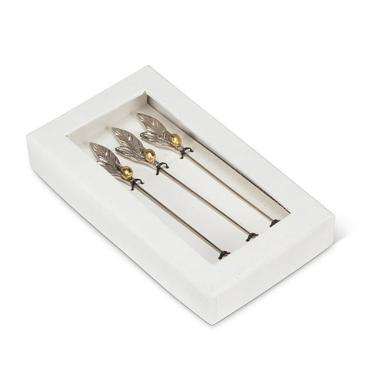 Olive & Leaf Cocktail Picks—Set of 4