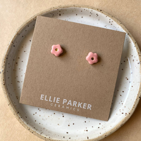 Pink Flower Earrings
