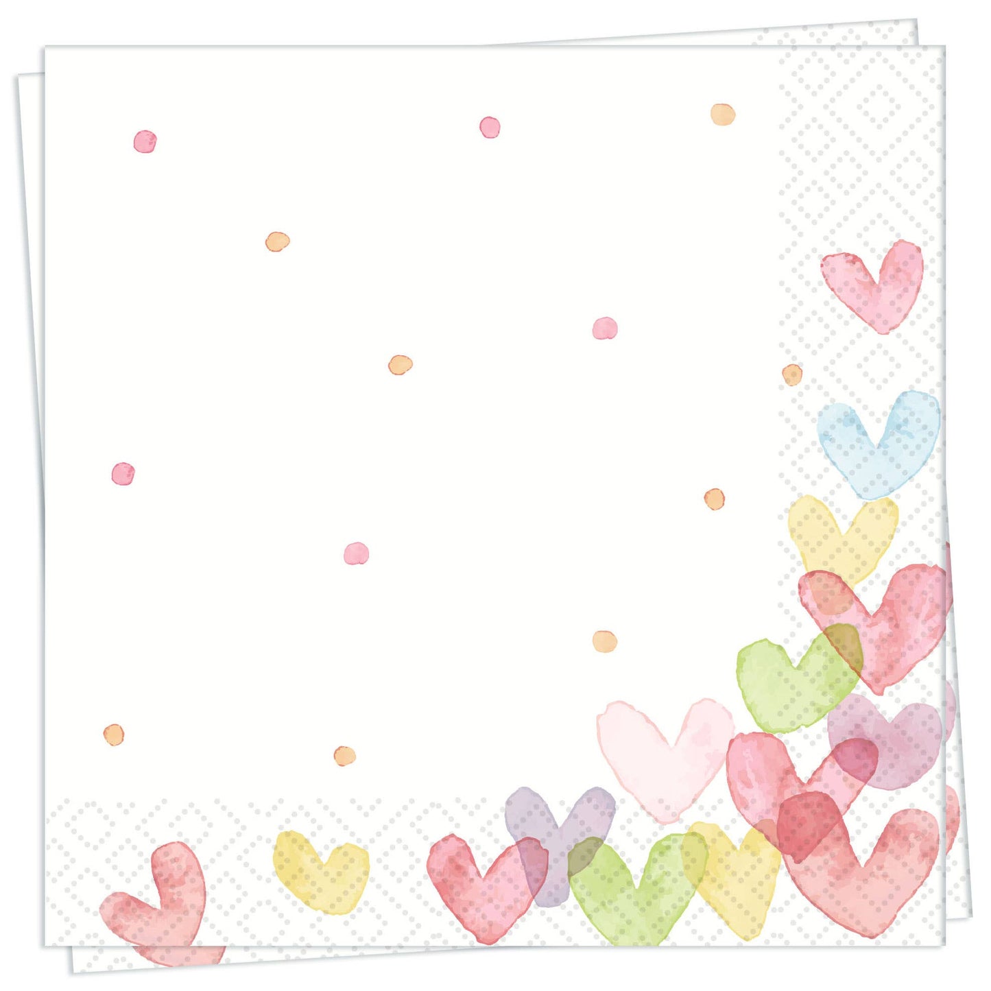 Hearts Pastel Cocktail Napkin