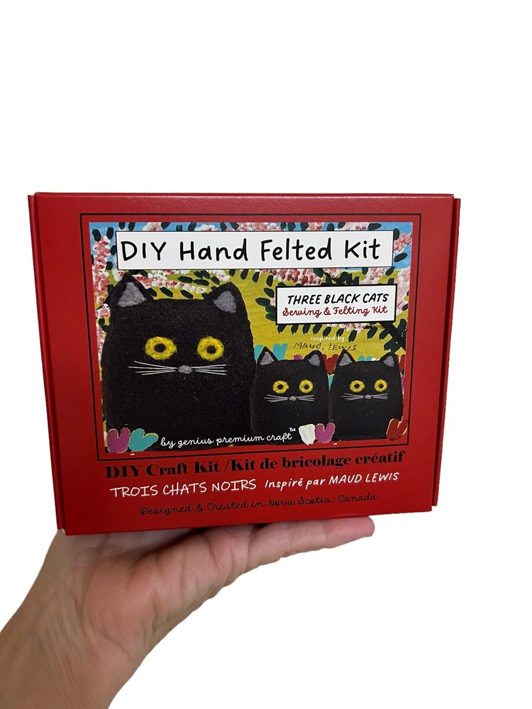 Maud Lewis Black Cat Sewing & Felting Kit