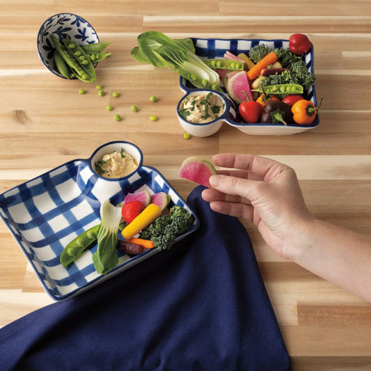 Grid Dip n' Dish Plate
