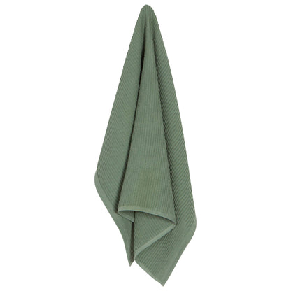 Ripple Elm Green Turkish Cotton Dishtowel