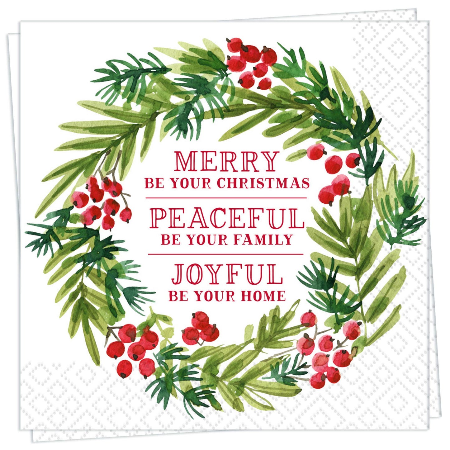 Merry Peaceful Joyful Cocktail Napkin
