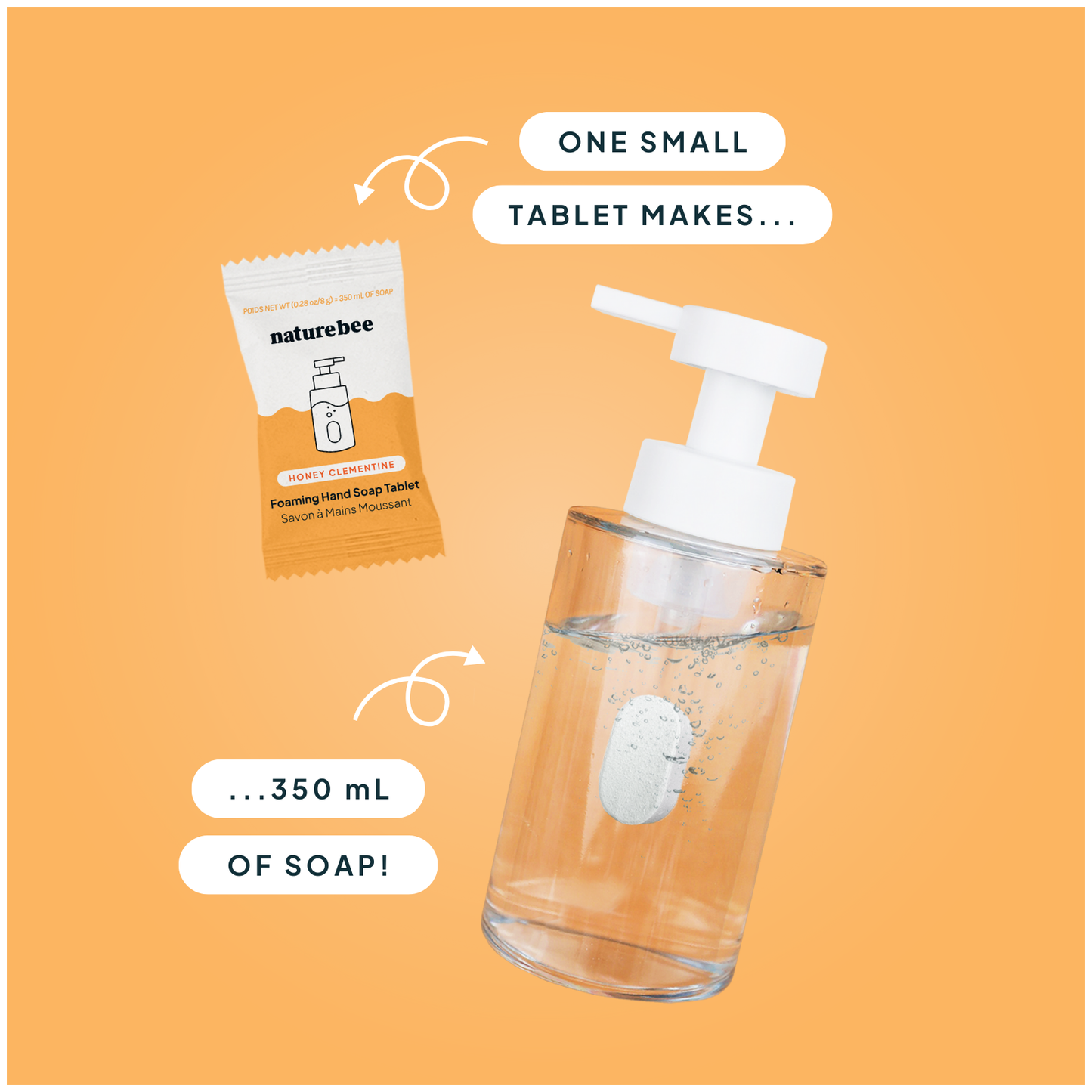 Honey Clementine Concentrated Foaming Hand Soap—Single Tablet