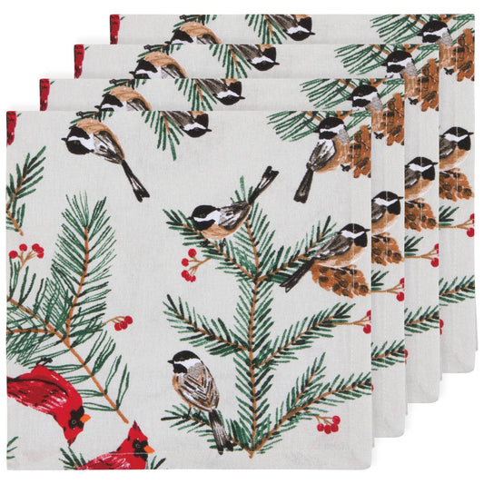Birds & Boughs Christmas Napkins—Set of 4