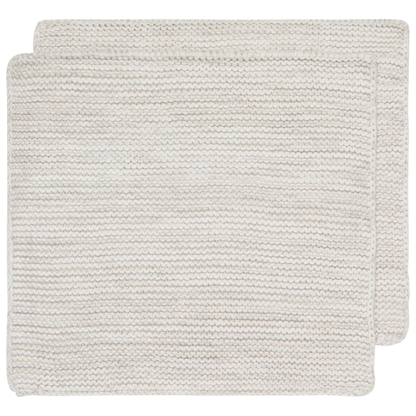 Dove Gray Hand-Knit Cotton Dishcloths–Set of 2
