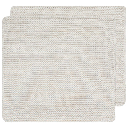 Dove Gray Hand-Knit Cotton Dishcloths–Set of 2