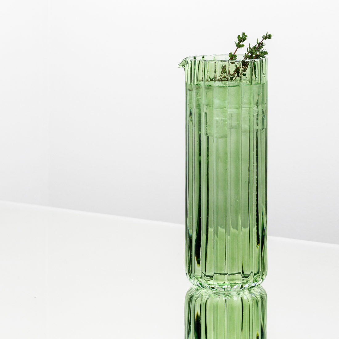 Green Glass Carafe Gaia Jug—1.2L