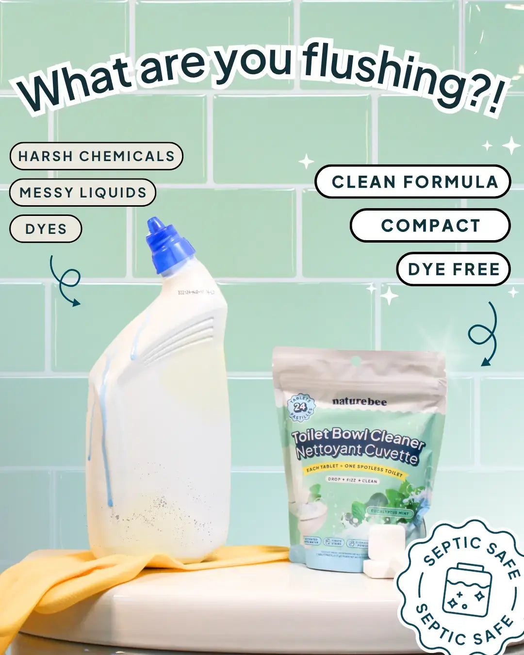 Toilet Cleaning Tablets—Eucalyptus Mint Fragrance