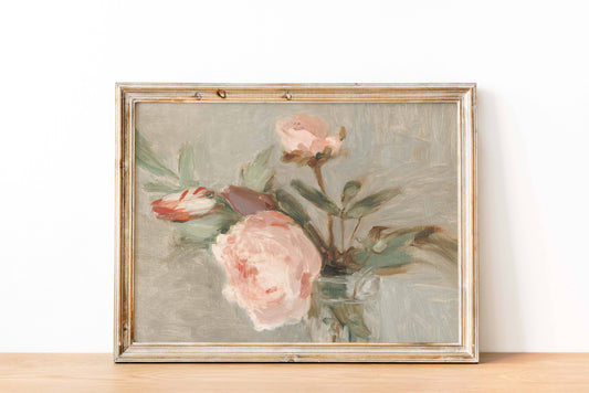 Peonies Antique Vintage Art Print