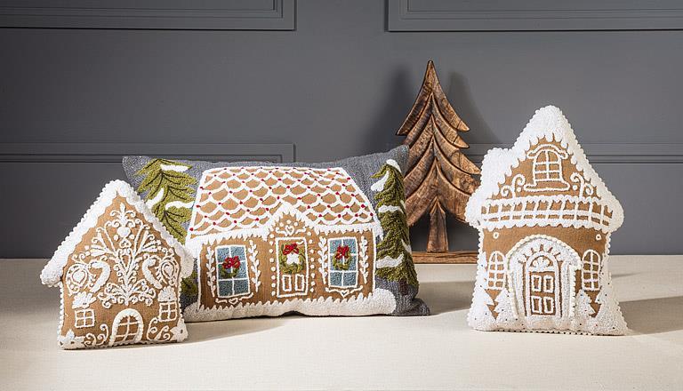 Gingerbread House Shaped Pillow