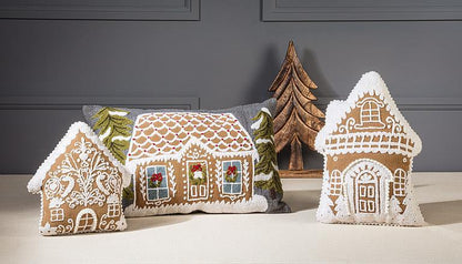 Gingerbread House Shaped Pillow