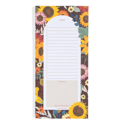 Fall Flowers Market List Notepad