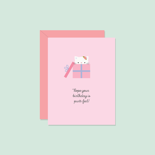 Purr-fect Birthday—Greeting Card