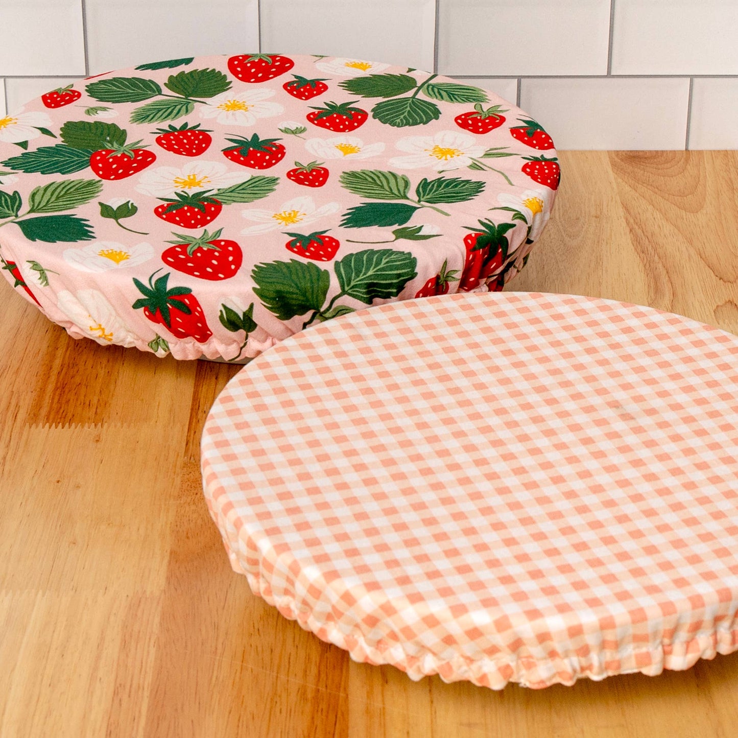 Strawberry Patch Reusable Fabric Bowl Cover Set