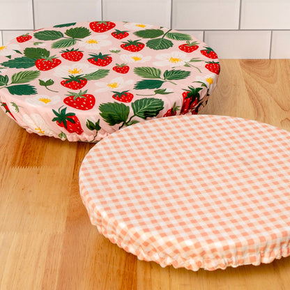 Strawberry Patch Reusable Fabric Bowl Cover Set