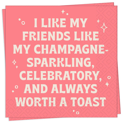 Friends Like Champagne Cocktail Napkin