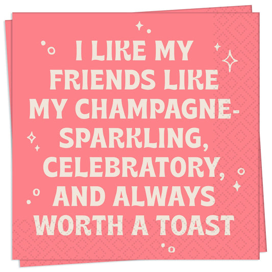 Friends Like Champagne Cocktail Napkin