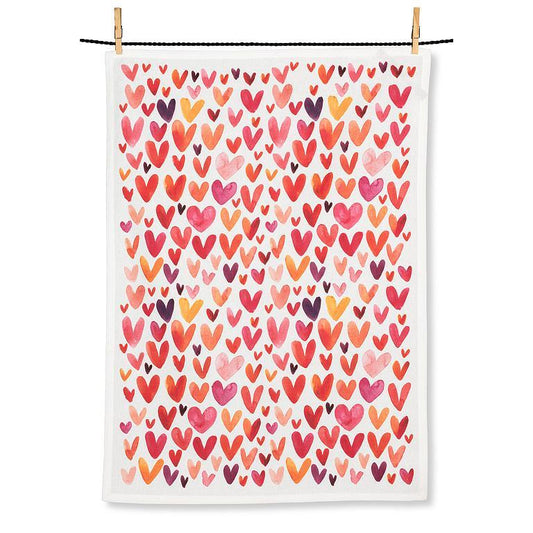 Colourful Heart Tea Dishtowel