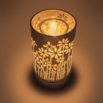 Silver Garden Touch Lamp Wax Warmer & Oil Burner