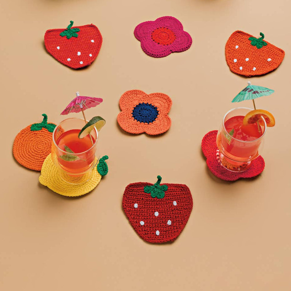 Fruit Crochet Coasters Set of 4 Assorted