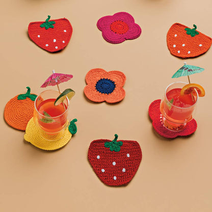 Berry Sweet Crochet Coasters Set of 4 Assorted
