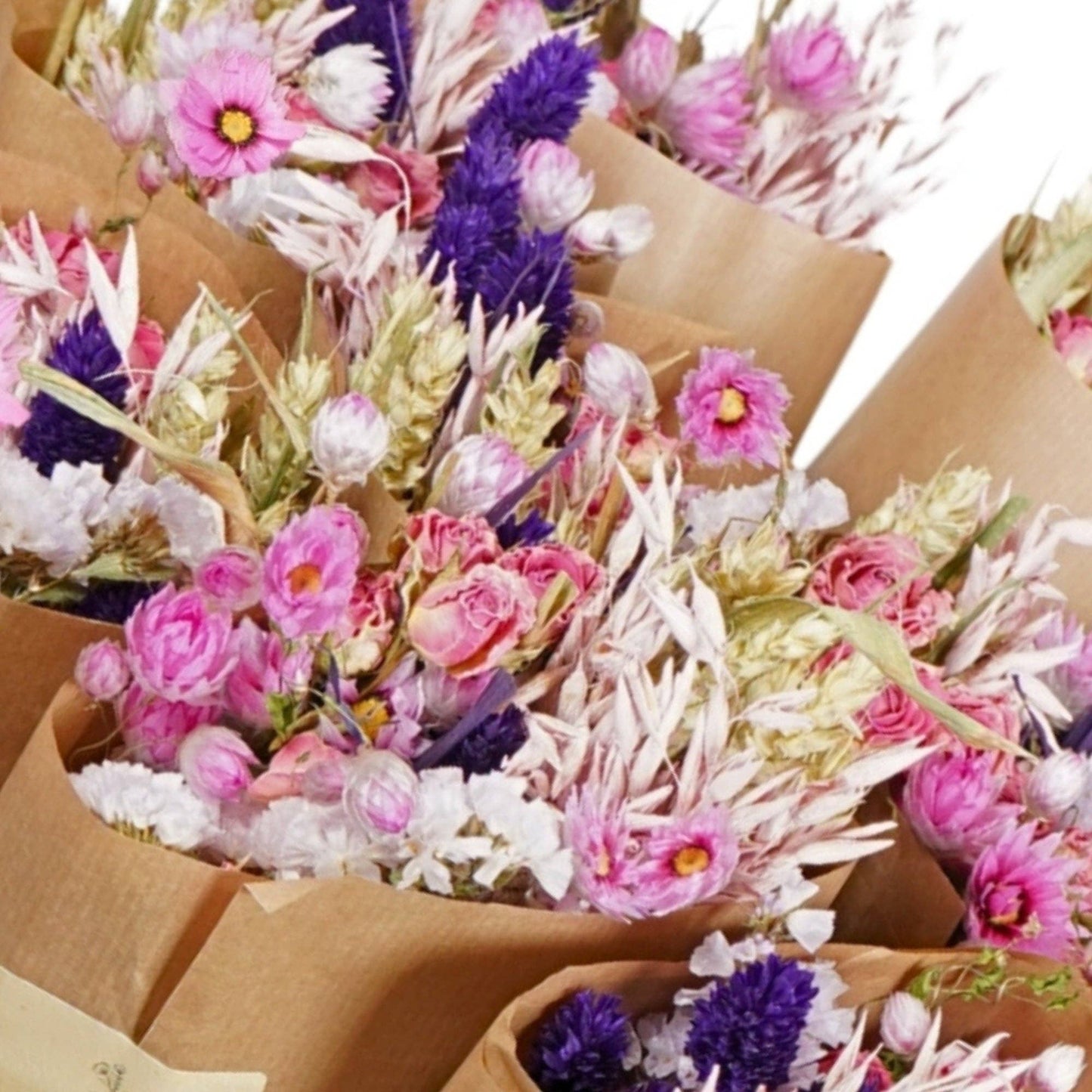 Purple Glow Dried Wildflower Bouquet