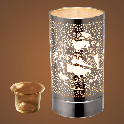 Silver Cardinals Touch Lamp Wax Warmer & Oil Burner