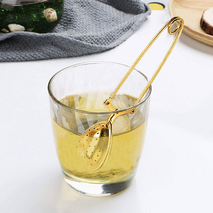 Gold Heart-Shaped Loose Leaf Tea Snap Infuser