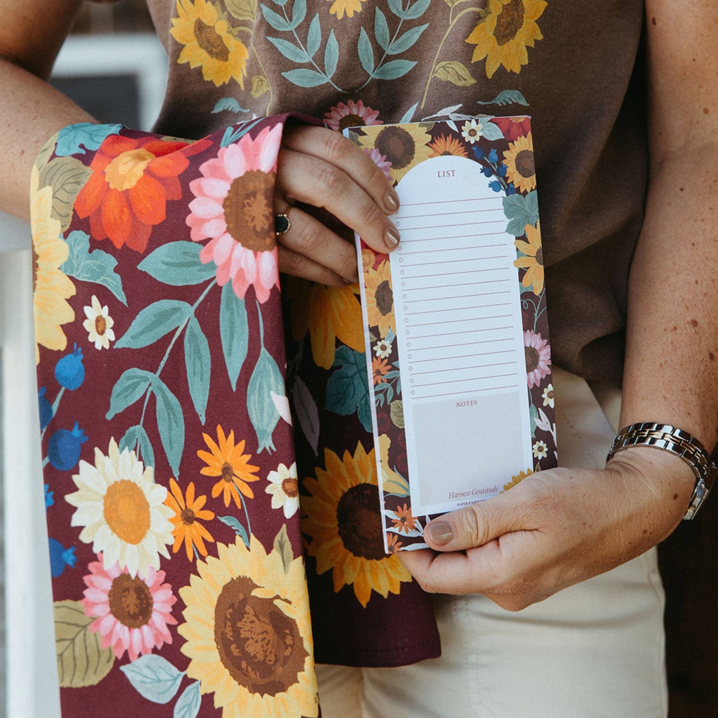 Fall Flowers Market List Notepad