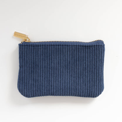 Navy Corduroy Coin Pouch
