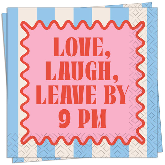 Leave by 9 Pm Cocktail Napkin