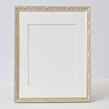 Water Gilded Bright Silver Finish On Ornate Motif—11X14