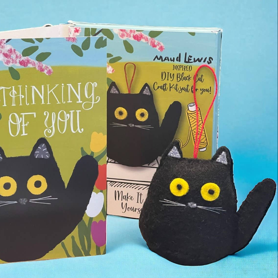 DIY Maud Lewis Inspired Black Cat Card