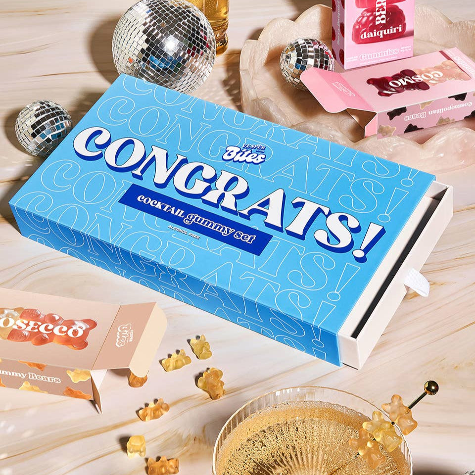 Congrats! Cocktail Flavored Gummy Gift Box—Alcohol-Free