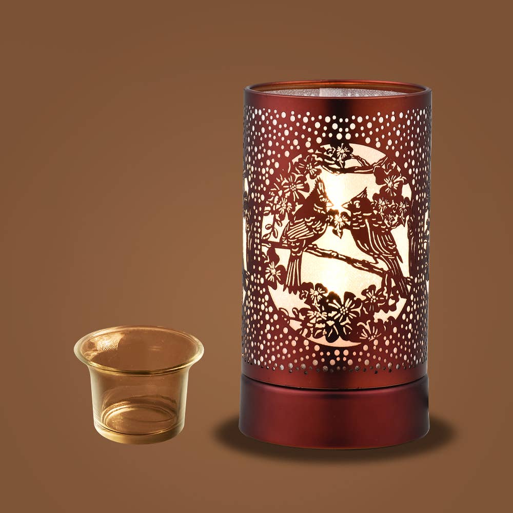 Silver Cardinals Touch Lamp Wax Warmer & Oil Burner