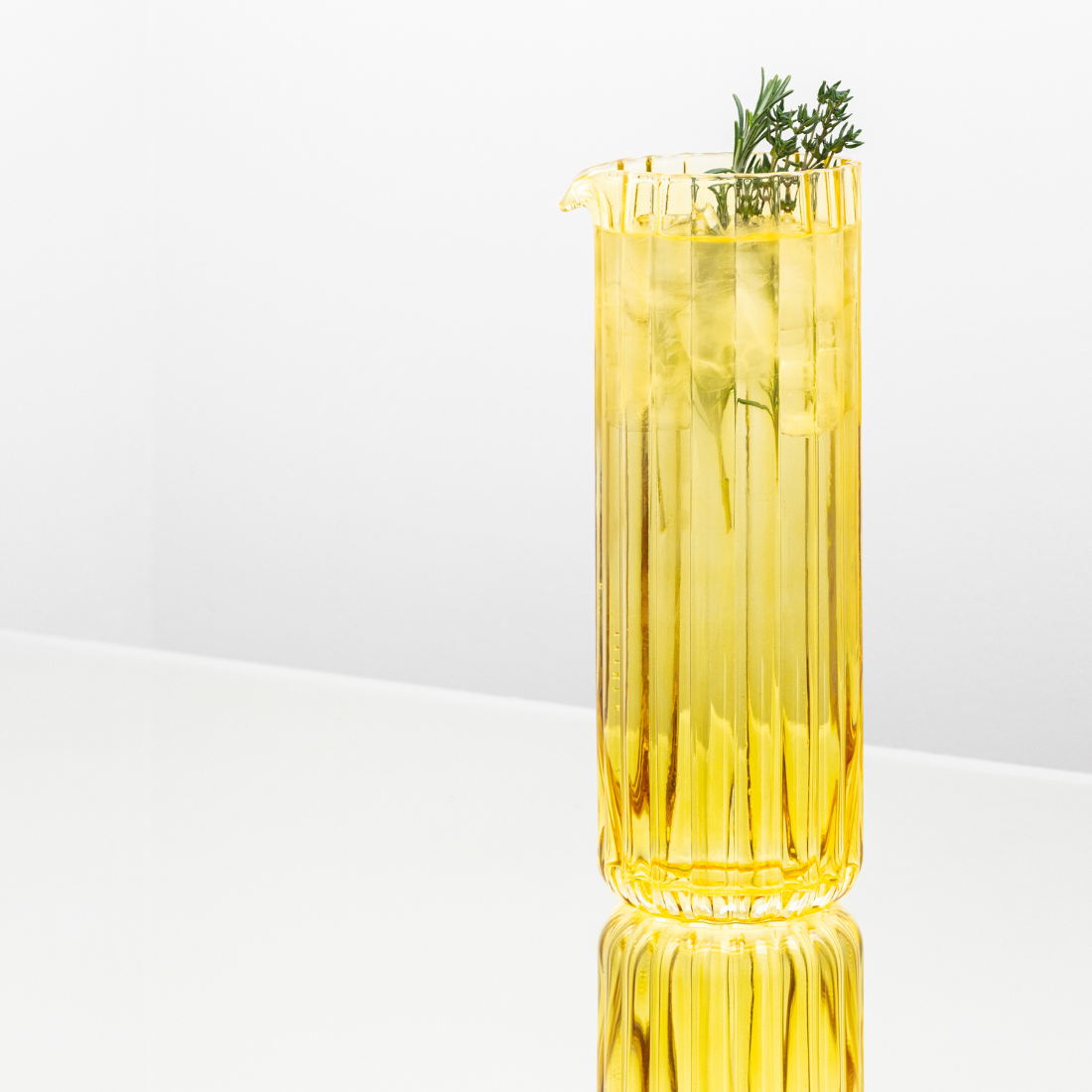 Yellow Glass Carafe Gaia Jug—1.2L
