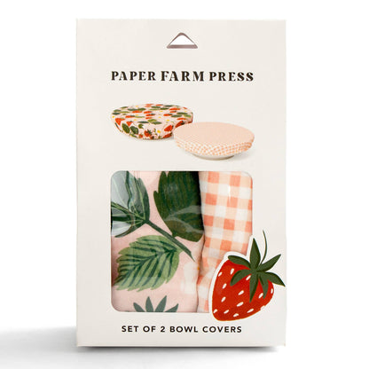 Strawberry Patch Reusable Fabric Bowl Cover Set