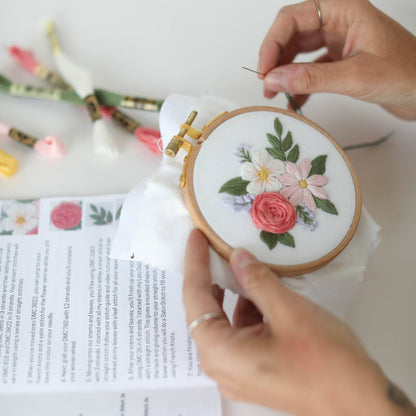4" Beginner Floral Embroidery Floral Kit