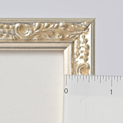 Water Gilded Bright Silver Finish On Ornate Motif—11X14