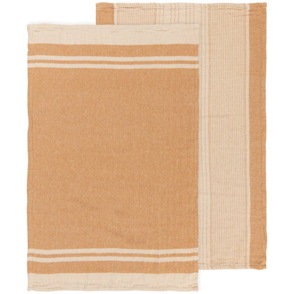 Linea Ochre Woven Dishtowels Set of 2