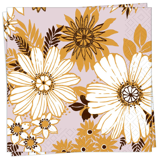 Retro Florals Luncheon Napkin