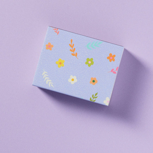Lavender Blossom Matchbox with Colorful Matchsticks