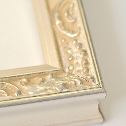 Water Gilded Bright Silver Finish On Ornate Motif—11X14