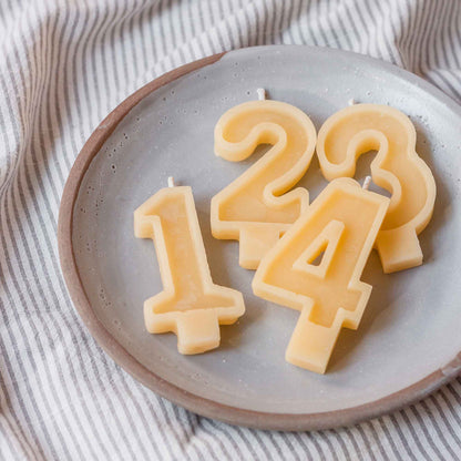 #4 Beeswax Birthday Candle
