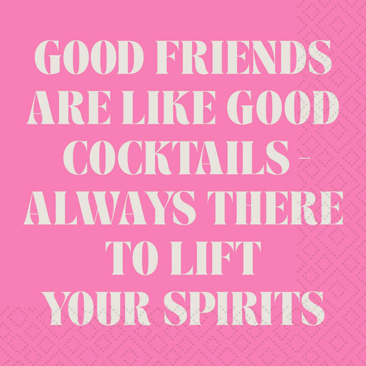 Good Friends Good Cocktails Cocktail Napkin
