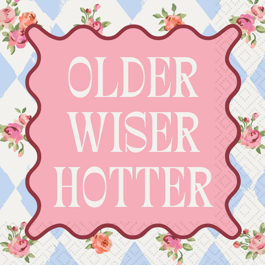 Older Wiser Hotter Cocktail Napkin