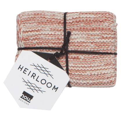 Clay Hand-Knit Cotton Dishcloths–Set of 2