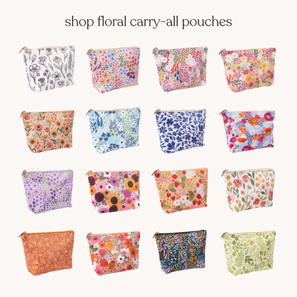 Porcelain Floral Carry-All Pouch