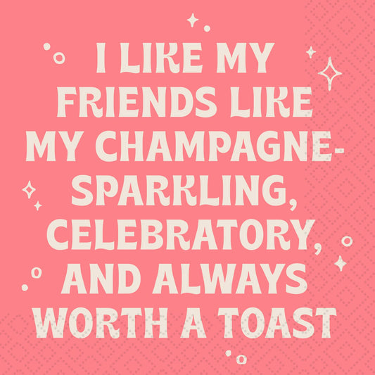 Friends Like Champagne Cocktail Napkin